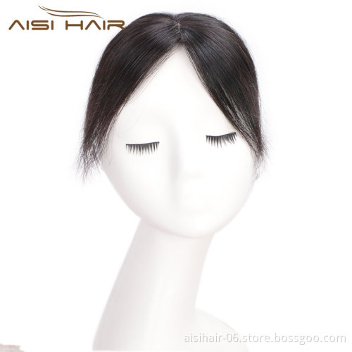 Aisi Hair Brazilian Human Hair 5x8 Toupee Breathable Silk Base Human Hair Toupee  Natural Black Cheap Women Toupee